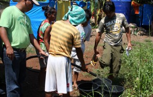 Fetching water from the deep well. Fetching water from the deep well.