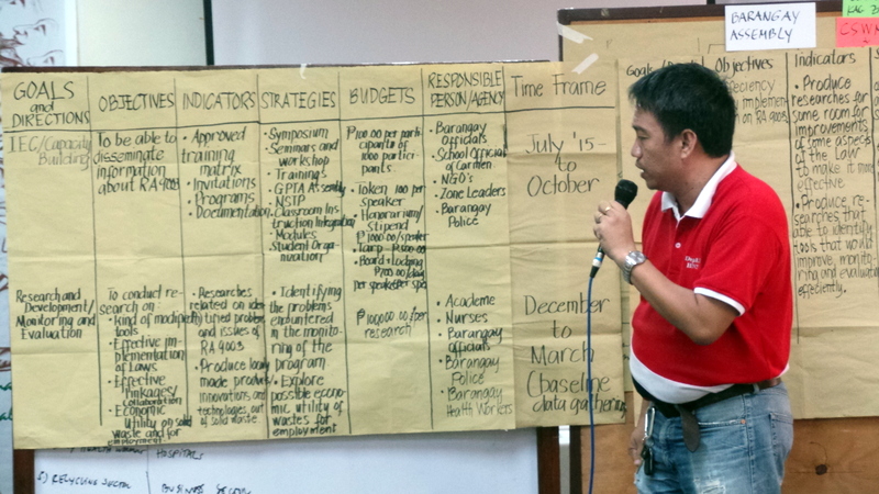 Nichol Salido, School Nurse of the Sacred Heart Village Elementary School, presents the Committee's formulated Solid Waste Management Plan