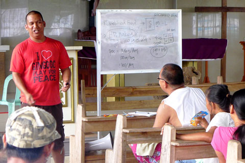 Livelihood orientation with KPMFI's Richard Rejas.